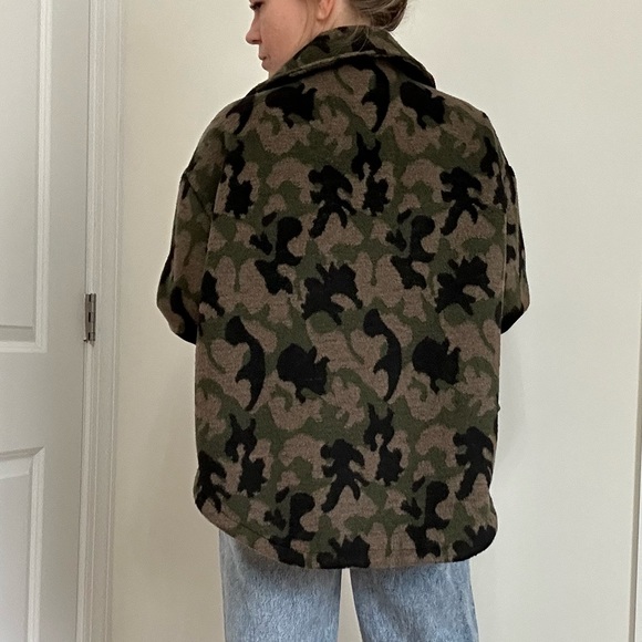 ABS Camo Print Fleeced Shirt Jacket - Picture 4 of 9